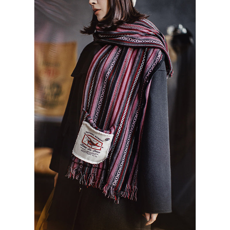 Retro Ethnic Style Knitted Sleeveless Vest Scarf
