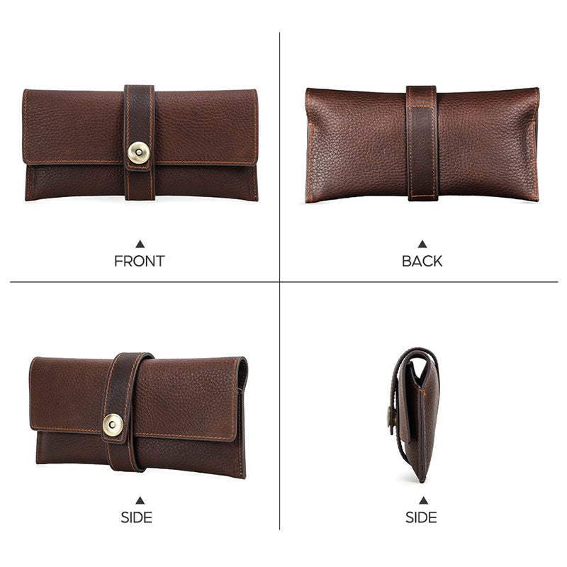 Retro Handmade Magnetic Buckle Glasses Storage Bag