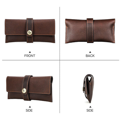 Retro Handmade Magnetic Buckle Glasses Storage Bag