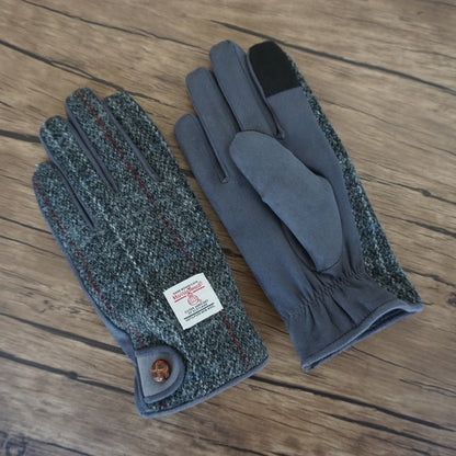 Retro Wool Touchscreen Tweed Plaid Gloves
