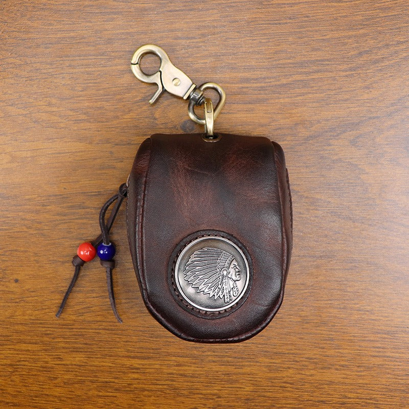 Top-grain Leather Vintage Key Pouches Wallet
