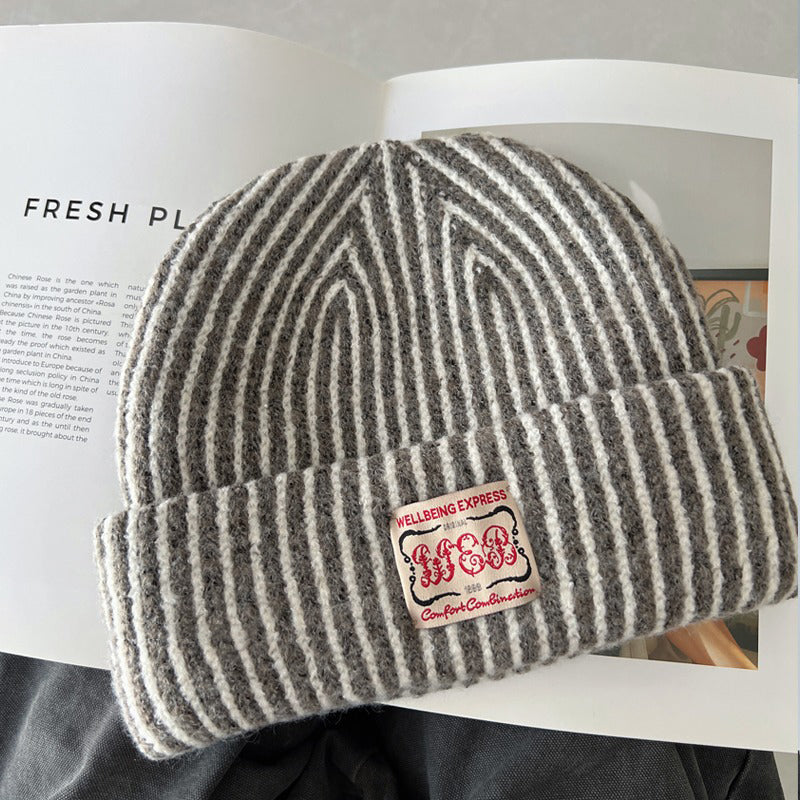 Retro Striped Knitted Hat