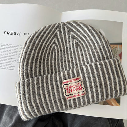 Retro Striped Knitted Hat