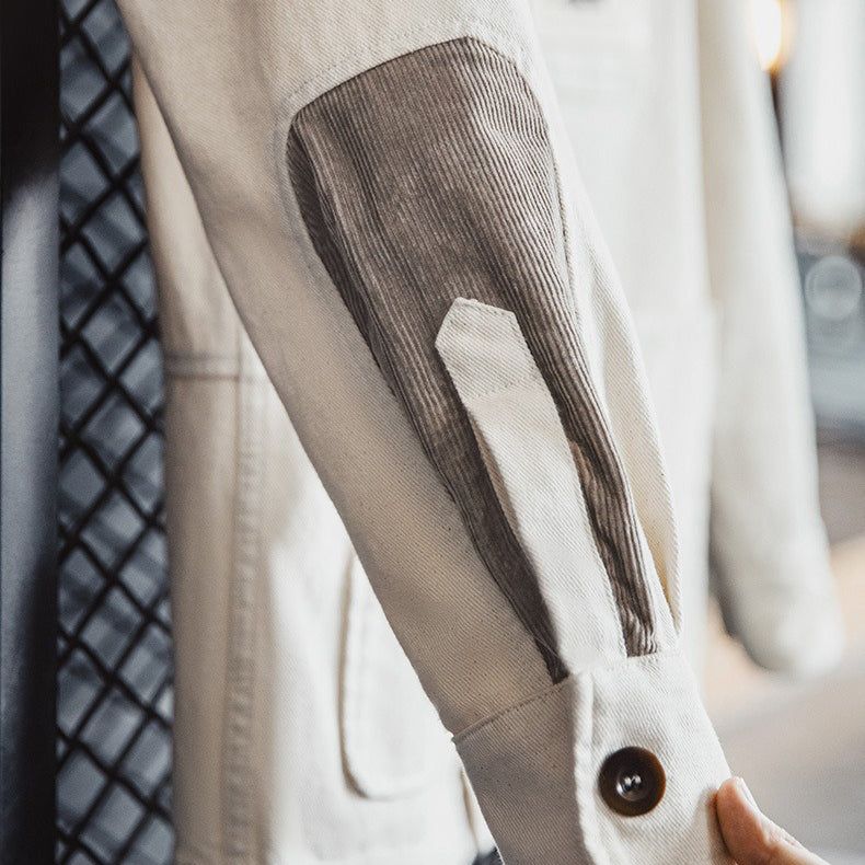 Retro Corduroy Patchwork Big Pocket Jacket