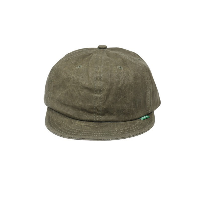 Retro Wax Cloth Flip Hat Beret Casual Cap Adjustable Hat