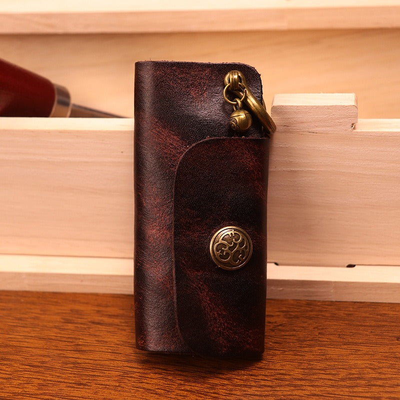 Retro Handmade Leather Small Coin Holder Key Wallet