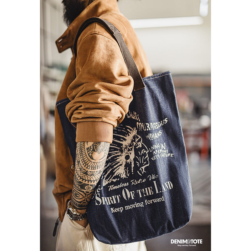 Retro Denim Tote Bag Shoulder Bag