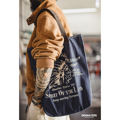 Retro Denim Tote Bag Shoulder Bag