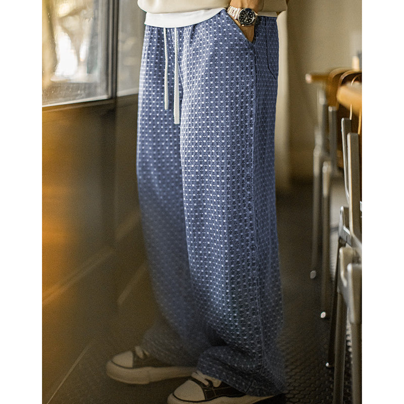 Retro Full-print Jacquard Denim Casual Pants