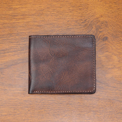 Retro Handmade Leather Short Wallet