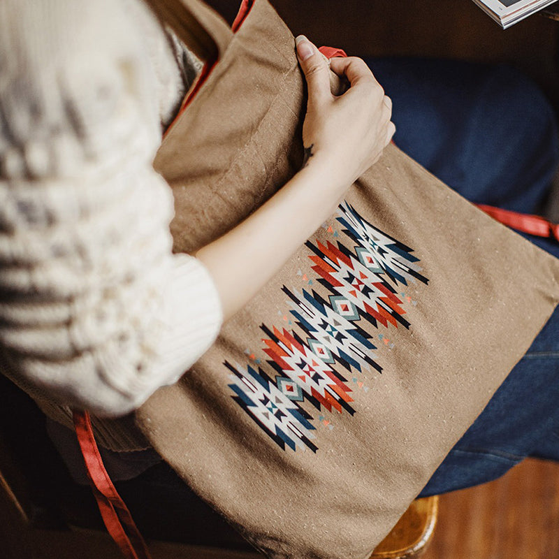 Retro Khaki Portable Canvas Shoulder Bag