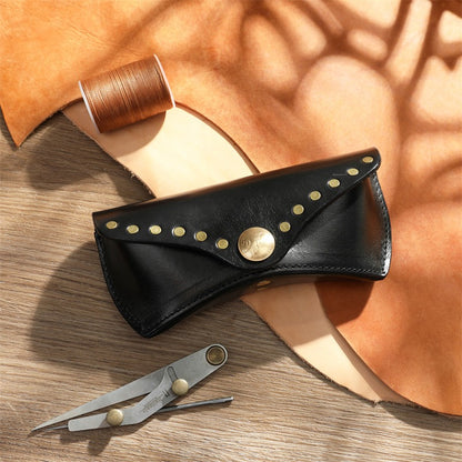 Retro Handmade Leather Glasses Case