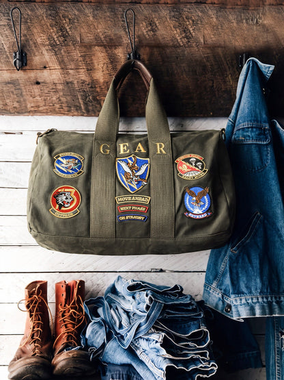 Vintage Large-capacity Tote bag Military Flight Bag