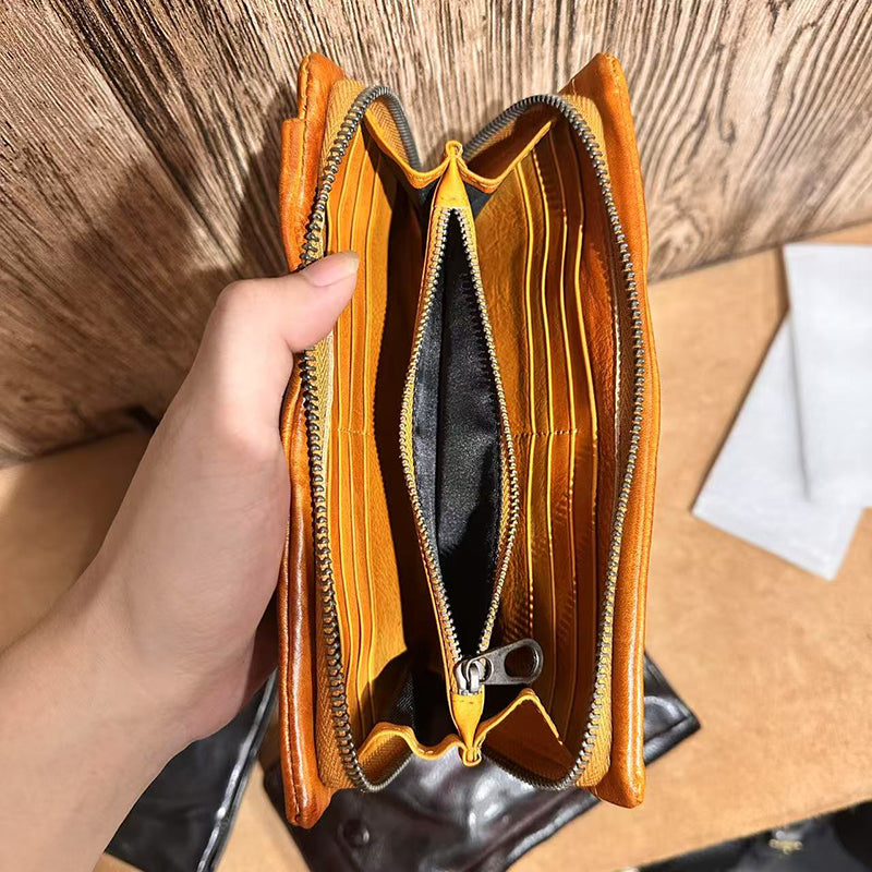 Vintage Handmade Genuine Leather Wallet Multi-card Slots Wallet