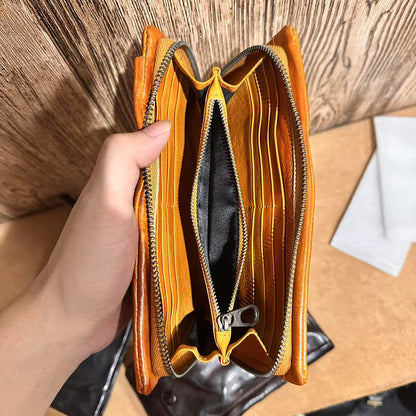 Vintage Handmade Genuine Leather Wallet Multi-card Slots Wallet
