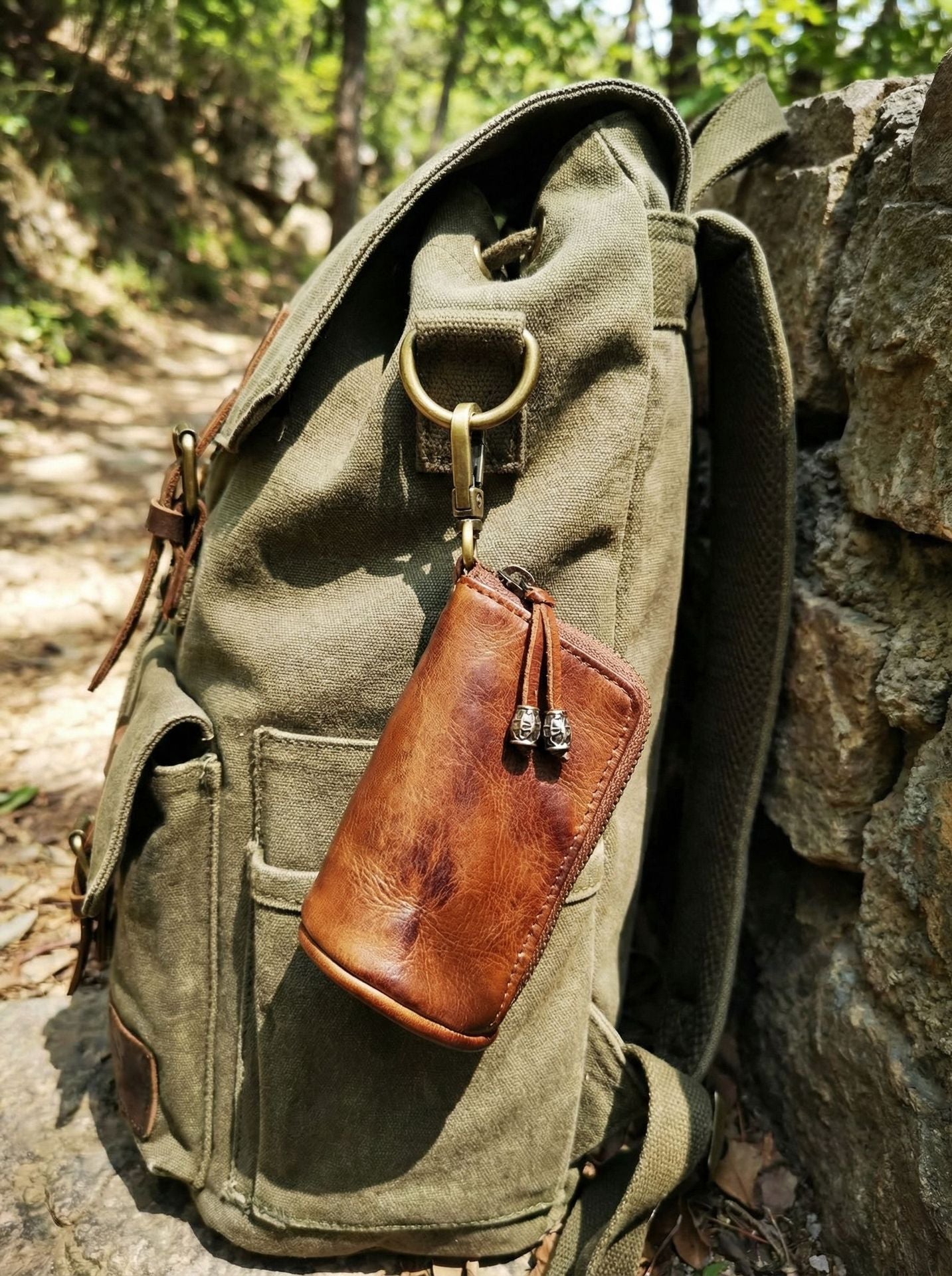 Retro Handmade Leather Key Bags Waist Bags