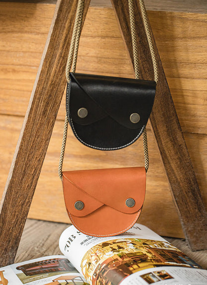 Retro Vegetable Tanned Leather Saddle Bag