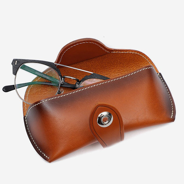 Retro Tanned Leather Glasses Case