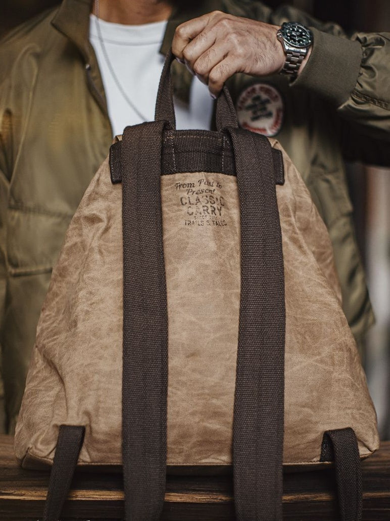 Retro Waxed Canvas Backpack