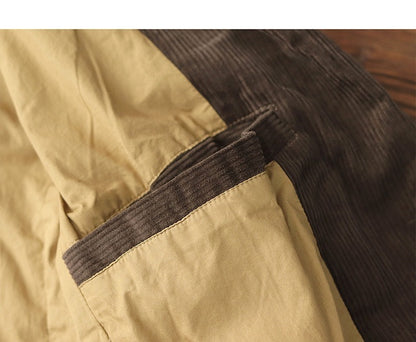 Retro Corduroy Casual Suit Outwear