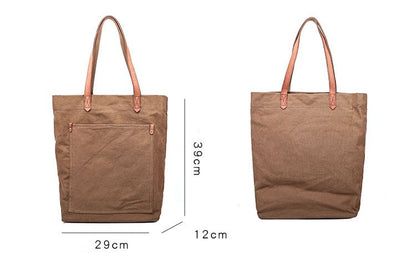Retro Leather Canvas Crossbody Bag Tote Bag