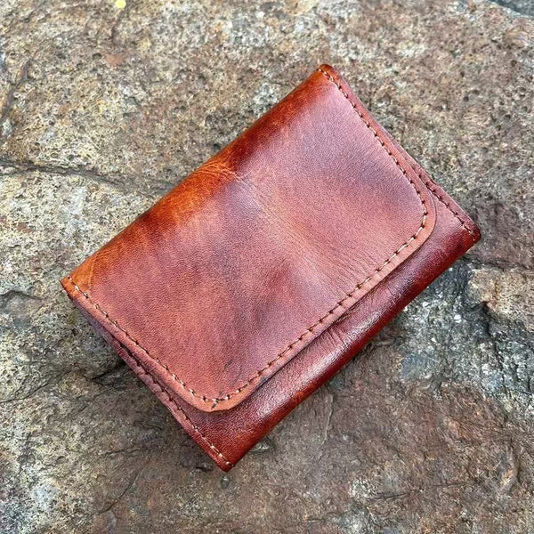 Vintage Leather Handmade Card Wallet