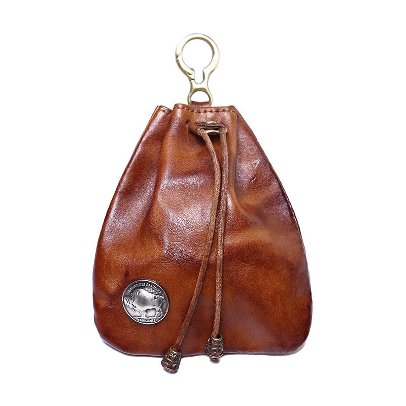 Retro Handmade Leather Coin Bag Storage Bag