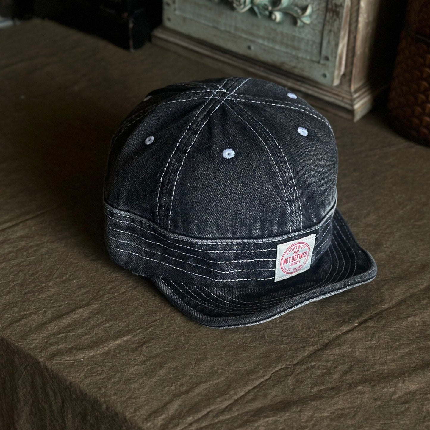 Retro Denim Flip Hat Beret Casual Cap Adjustable Hat