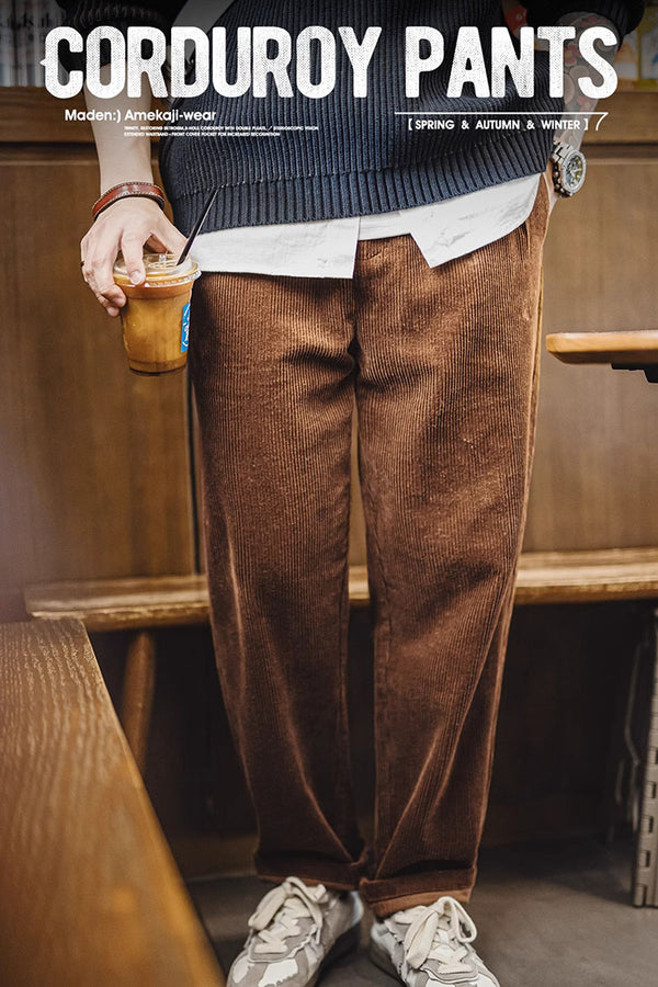 Vintage Corduroy Casual Pants Cotton Trousers