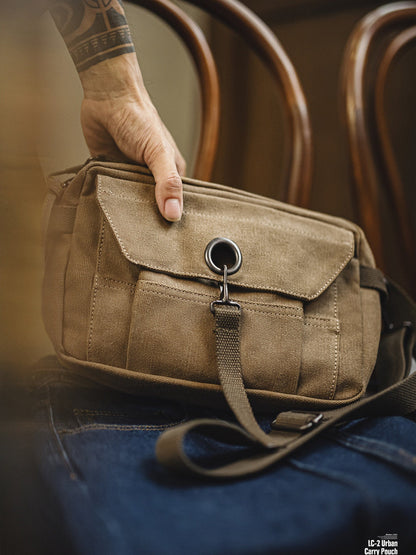 Retro Khaki Canvas Crossbody Bag Waist Bag