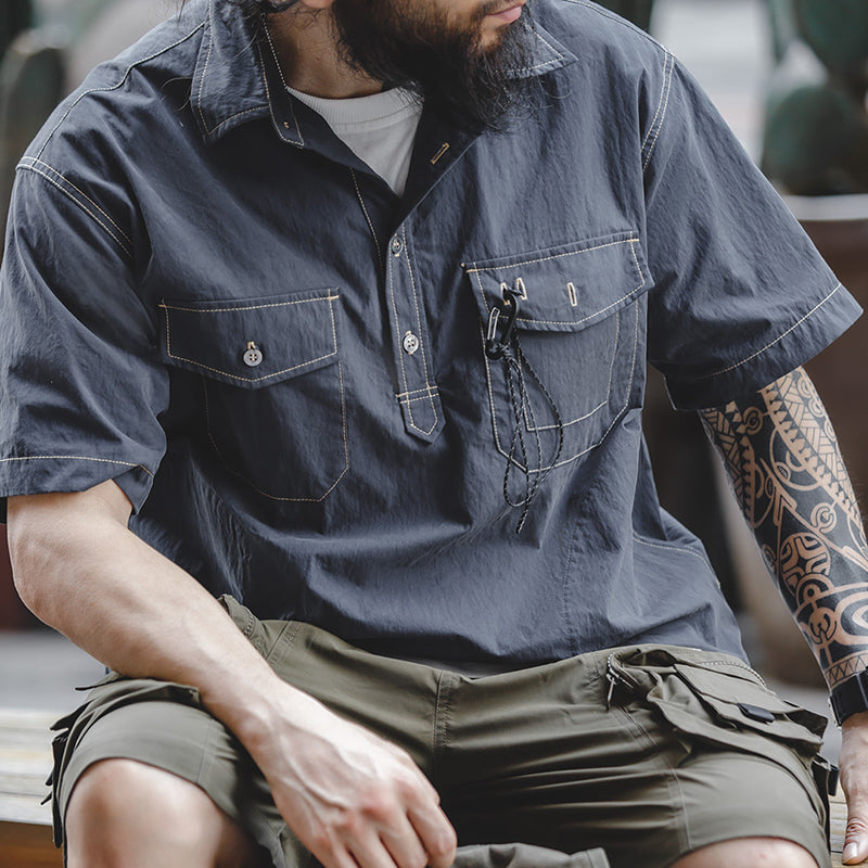 Retro Urban Outdoor Pullover Shirts