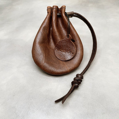 Retro Handmade Leather Coin Bag Storage Bag