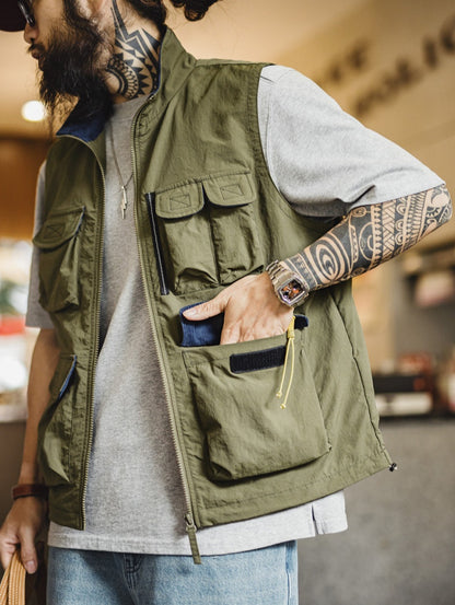 Vintage Explorer Cargo Vest Jacket