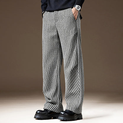 Large Size Retro Casual Striped Pants
