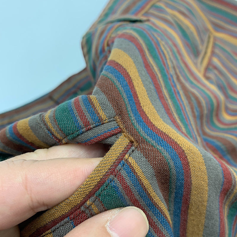 Retro Cotton Striped Casual Pants