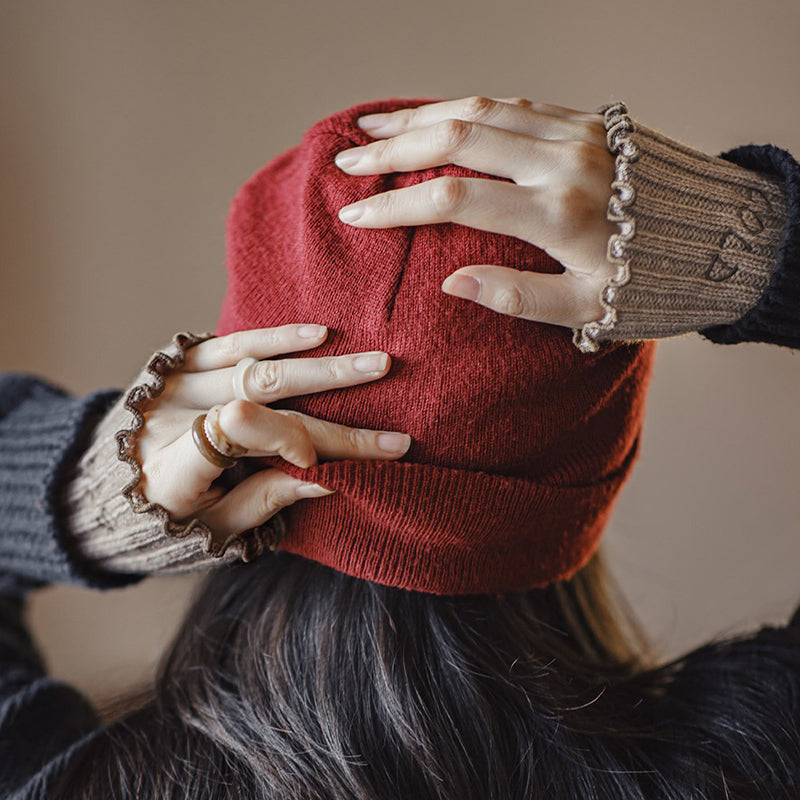 Retro Thick Wool Gloves Warm Long Arm Knitted Sleeves