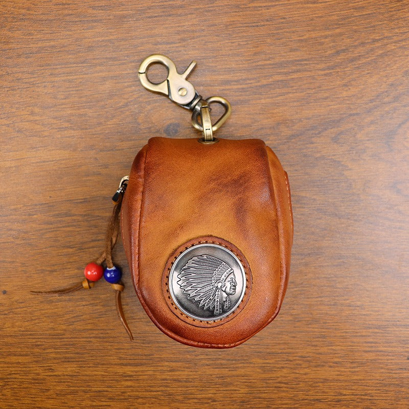 Top-grain Leather Vintage Key Pouches Wallet