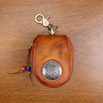 Top-grain Leather Vintage Key Pouches Wallet