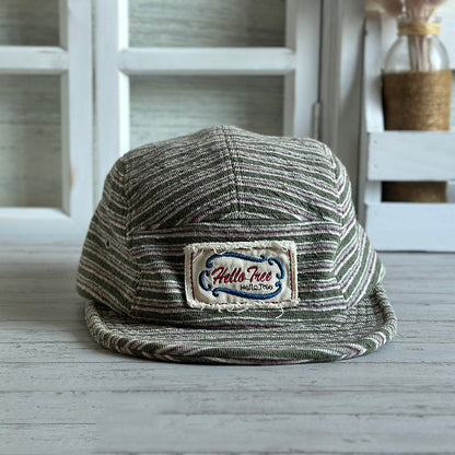 Retro Striped Knitted Flip Hat Beret Casual Cap Adjustable Hat