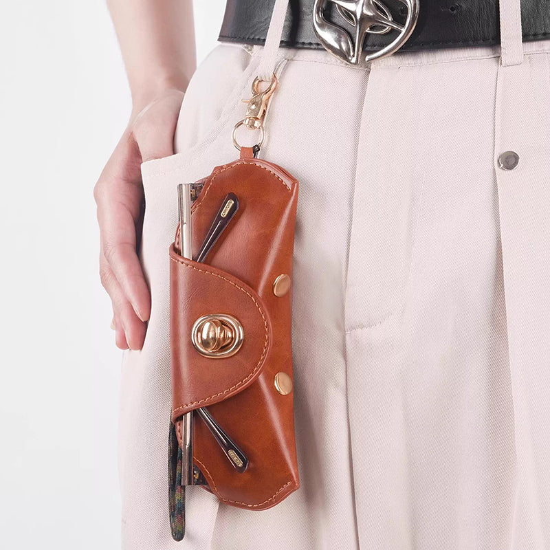 Retro Tanned Leather Glasses Case