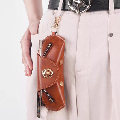 Retro Tanned Leather Glasses Case