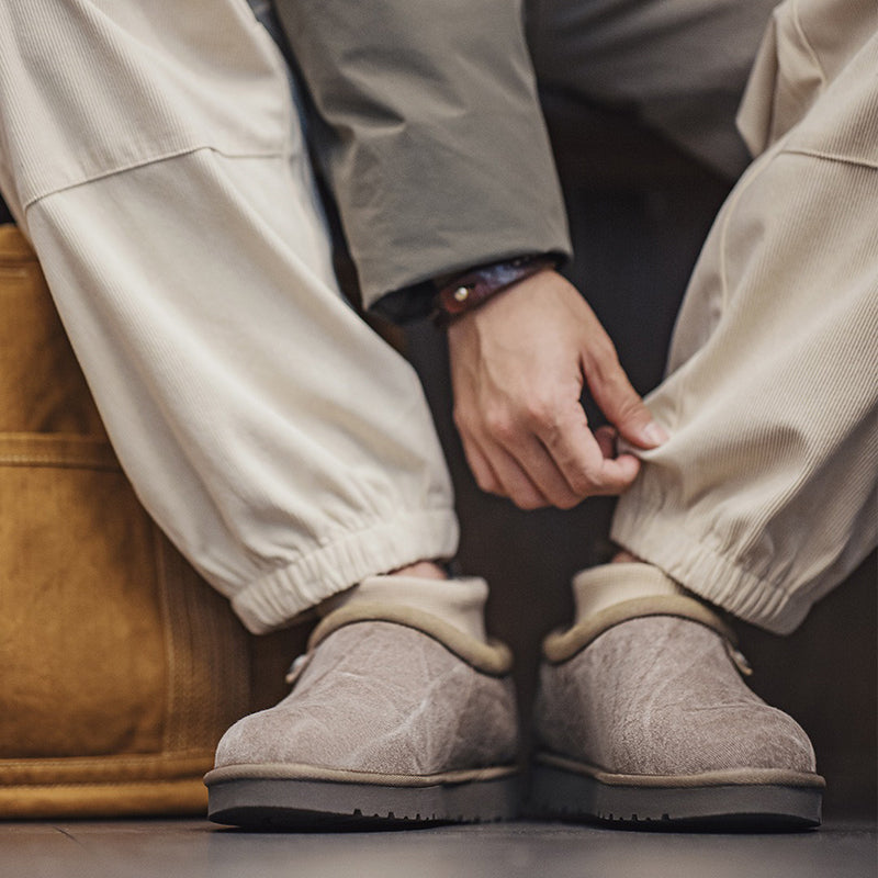 Retro Winter Warm Fleece Slip-on Cotton Sock Boots