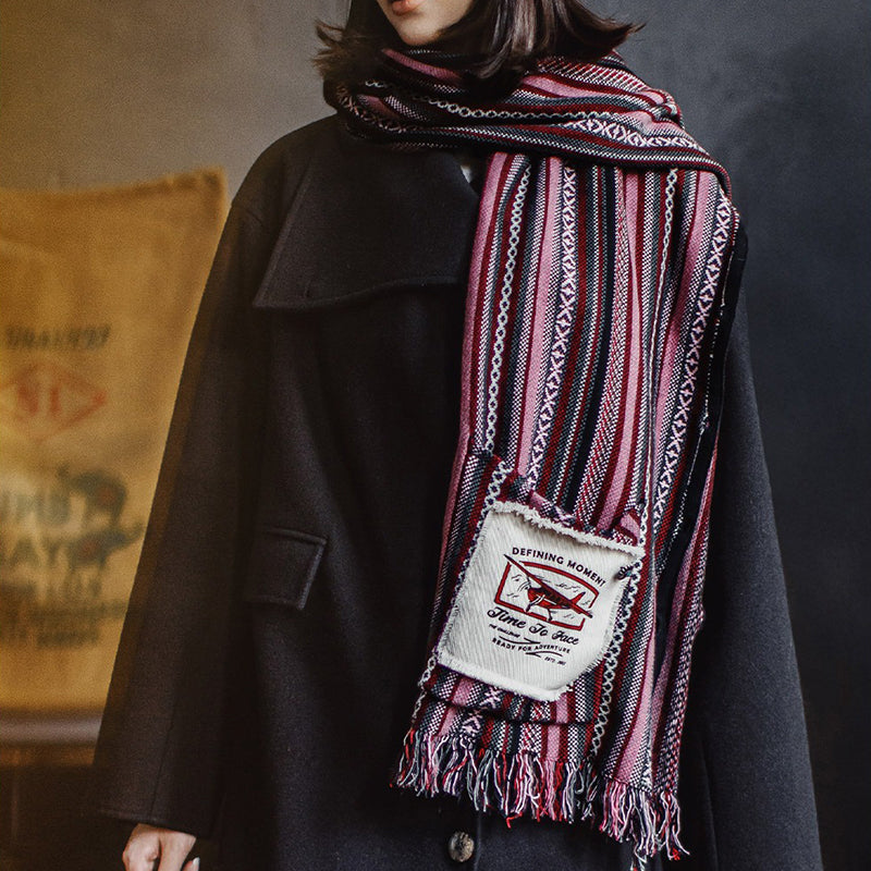Retro Ethnic Style Knitted Sleeveless Vest Scarf