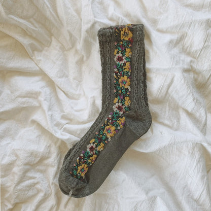 Women 5 Pairs Retro Ethnic Style Socks