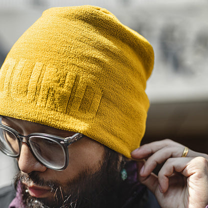 Retro Yellow Jacquard Knitted Hat