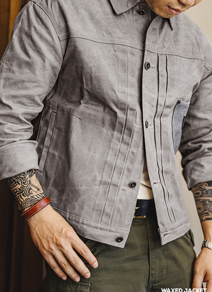 Vintage canvas oil wax jacket hunting oil wax jacket