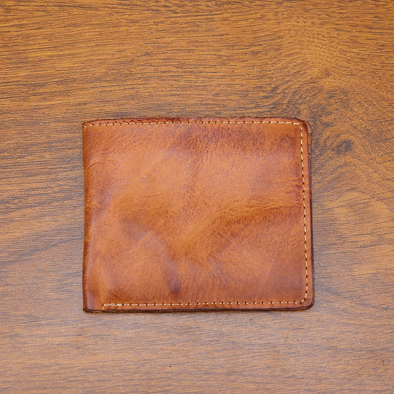 Retro Handmade Leather Short Wallet