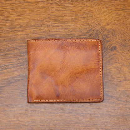 Retro Handmade Leather Short Wallet