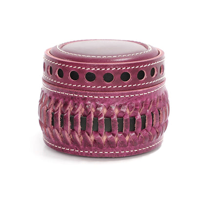 Retro Handmade Leather Woven Box