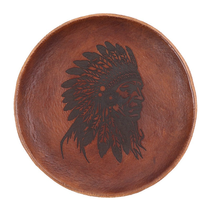 Retro Handmade Storage Leather Tray